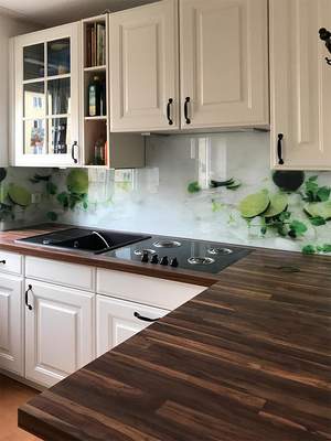 Küchenrückwand aus Glas mit Digitaldruck